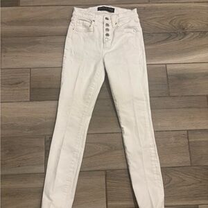 VERONICA BEARD Debbie ankle skinny high rise jeans size 24 button fly white